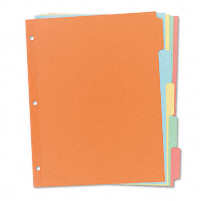 5 Colour Plain tab "write on" divider sets (25 sets per carton)